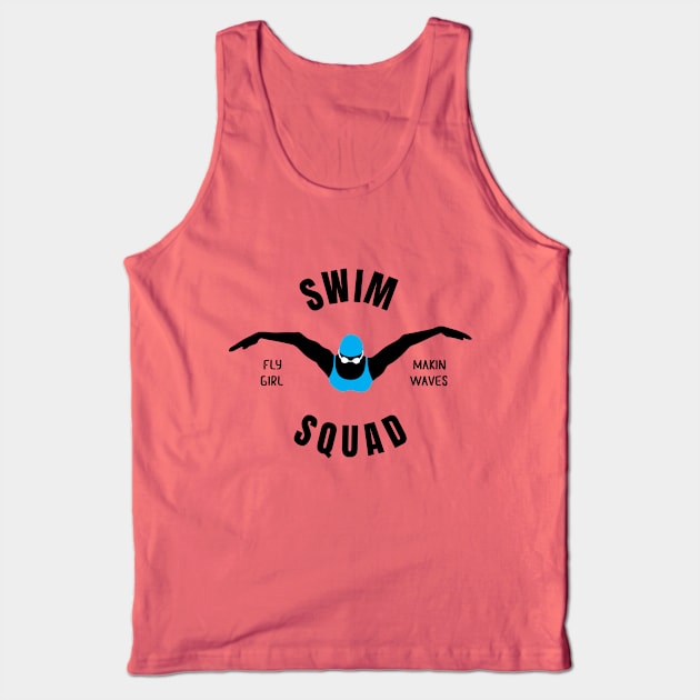 Womens Butterfly Swim Squad Girls Swimming Gift Tank Top by atomguy